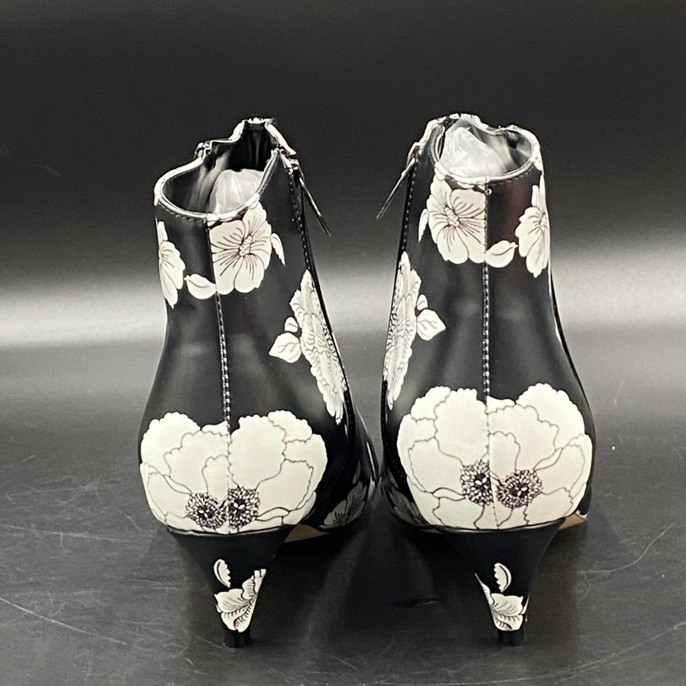 XYD Flower Pointed Toe Side Zippers Low Kitten Heel Ankle Boots.🌸🌸🌸 - Picture 7 of 10